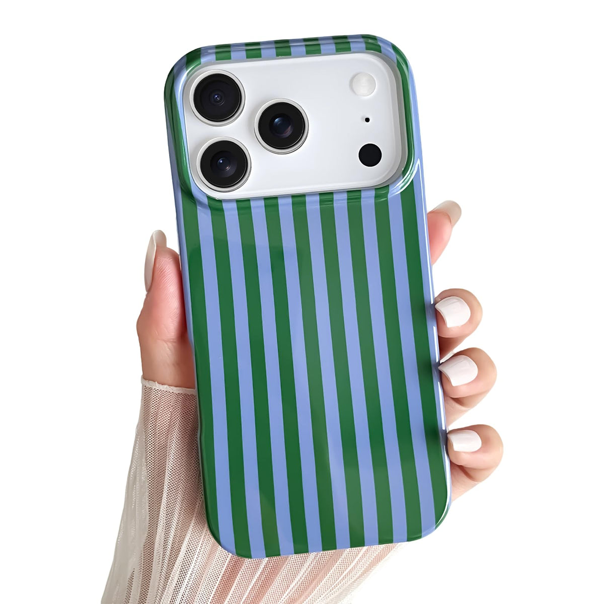 Yeddabox for iPhone 16 Pro Case Cute Striped Phone Case Soft TPU Slim Shockproof Phone Cover for Women Girls, Pink and Yellow