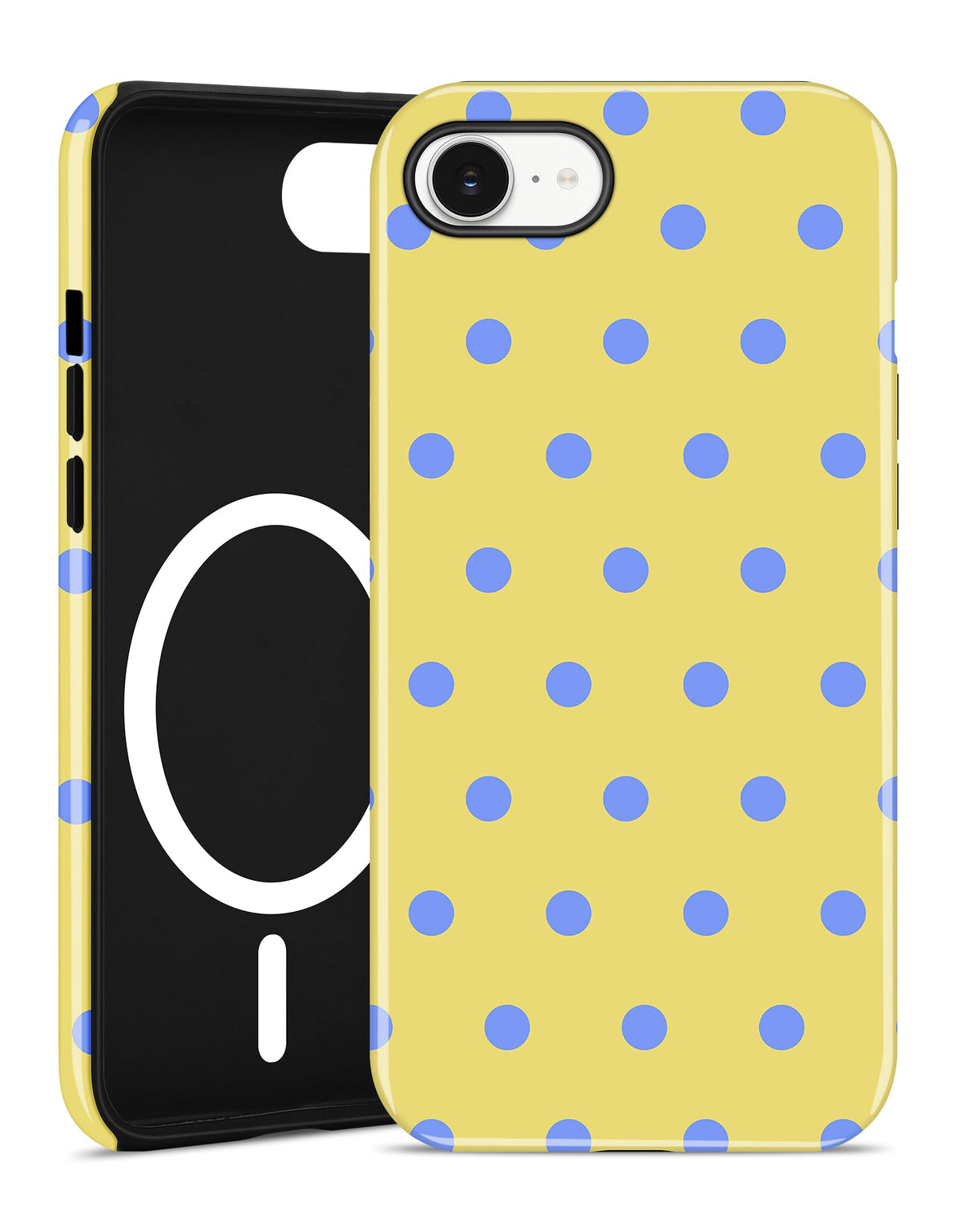 Jusy Magnetic Polka Dot Case for iPhone 16,White