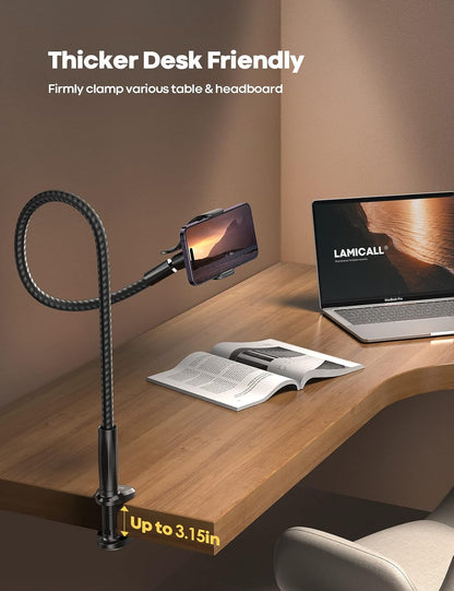 Lamicall Nylon Braided Gooseneck Phone Holder for Bed, 38" Overall Length