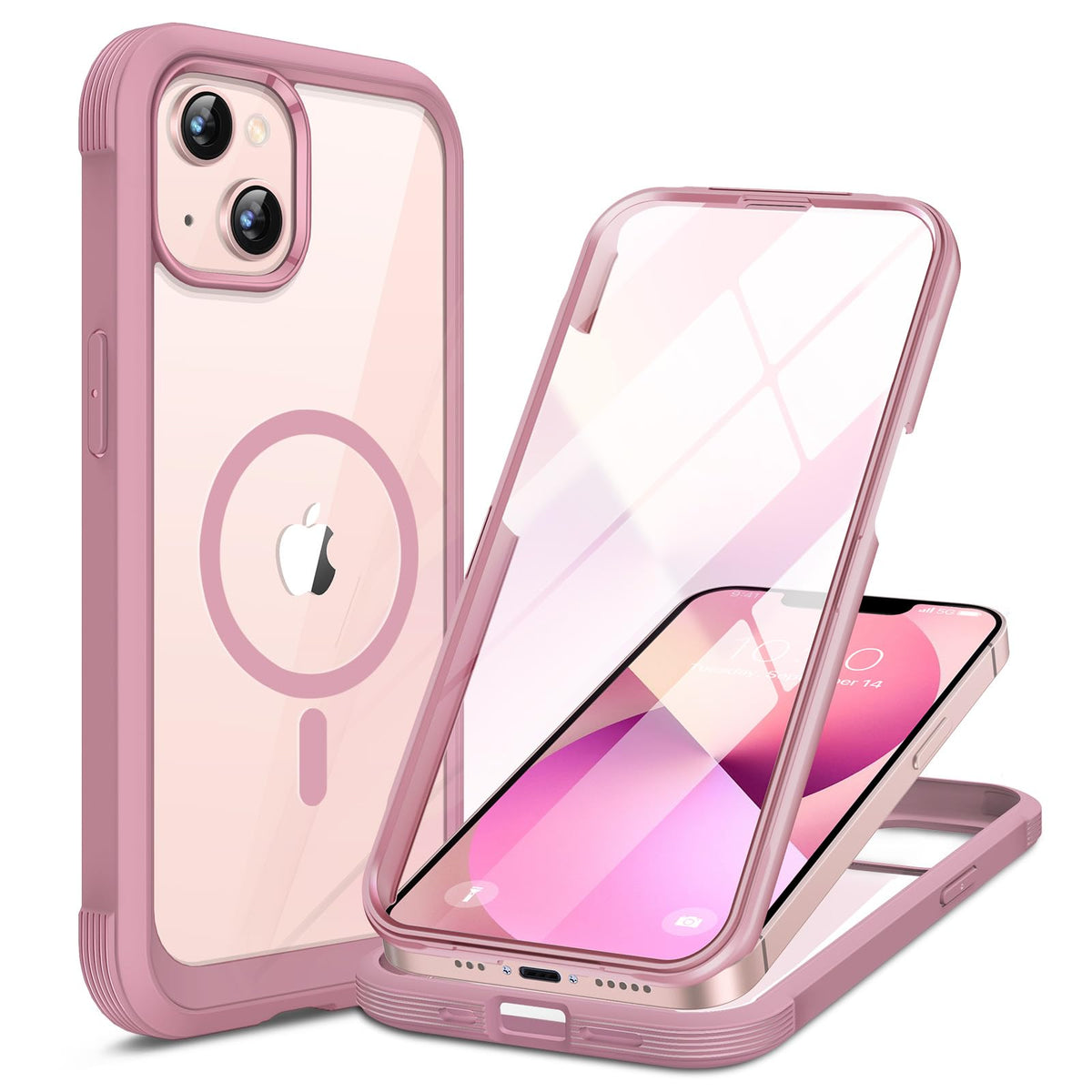 Miracase Magnetic for iPhone 15 Pro Max Case 6.7'' [Compatible with Magsafe] Full-Body Drop Proof Bumper Phone Case for iPhone 15 Pro Max with Built-in 9H Tempered Glass Screen Protector,Black