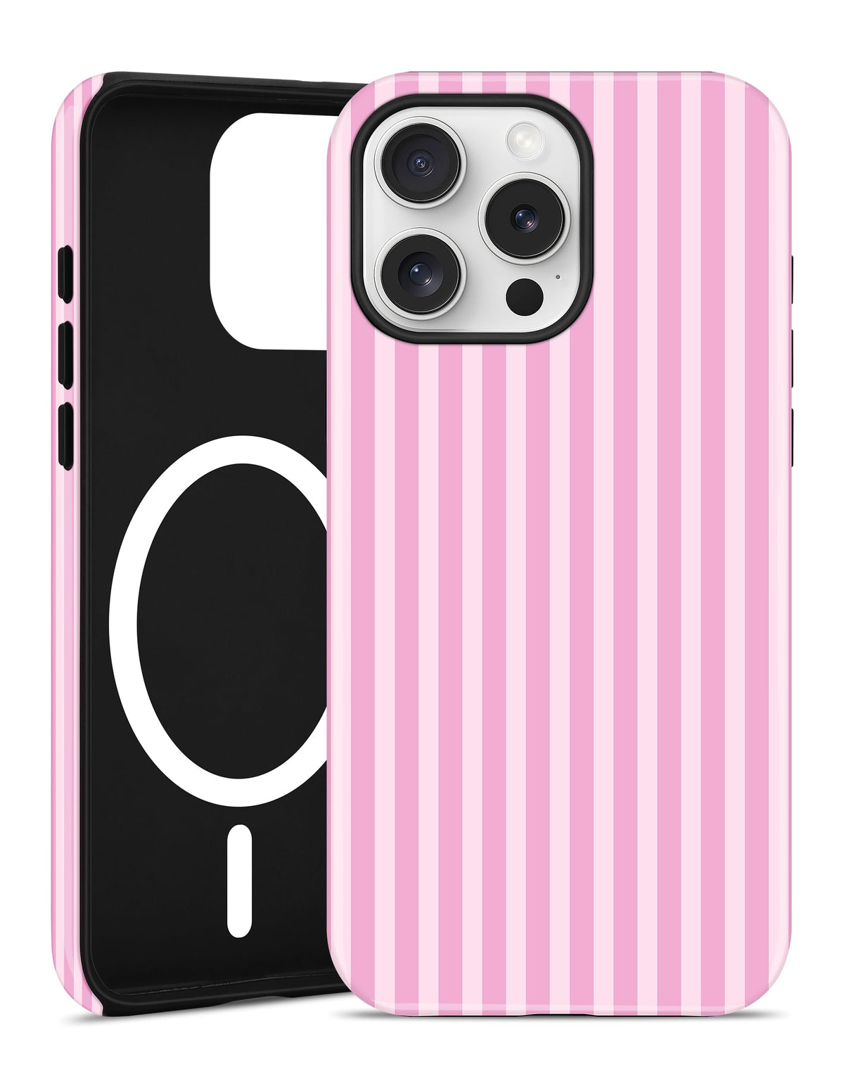 Magnetic Striped Phone Case for iPhone 17, Navy Blue