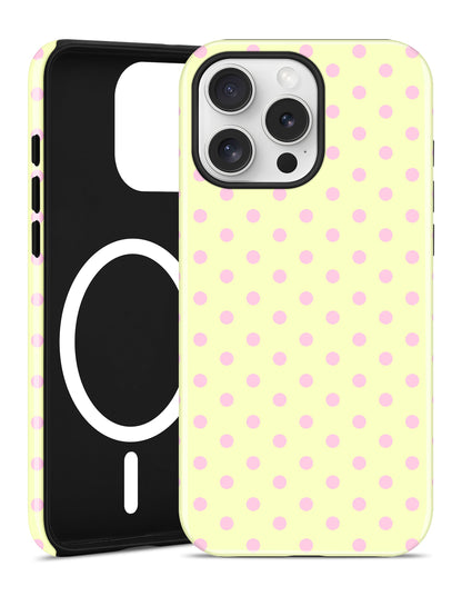 Jusy Magnetic Polka Dot Case for iPhone 16,White