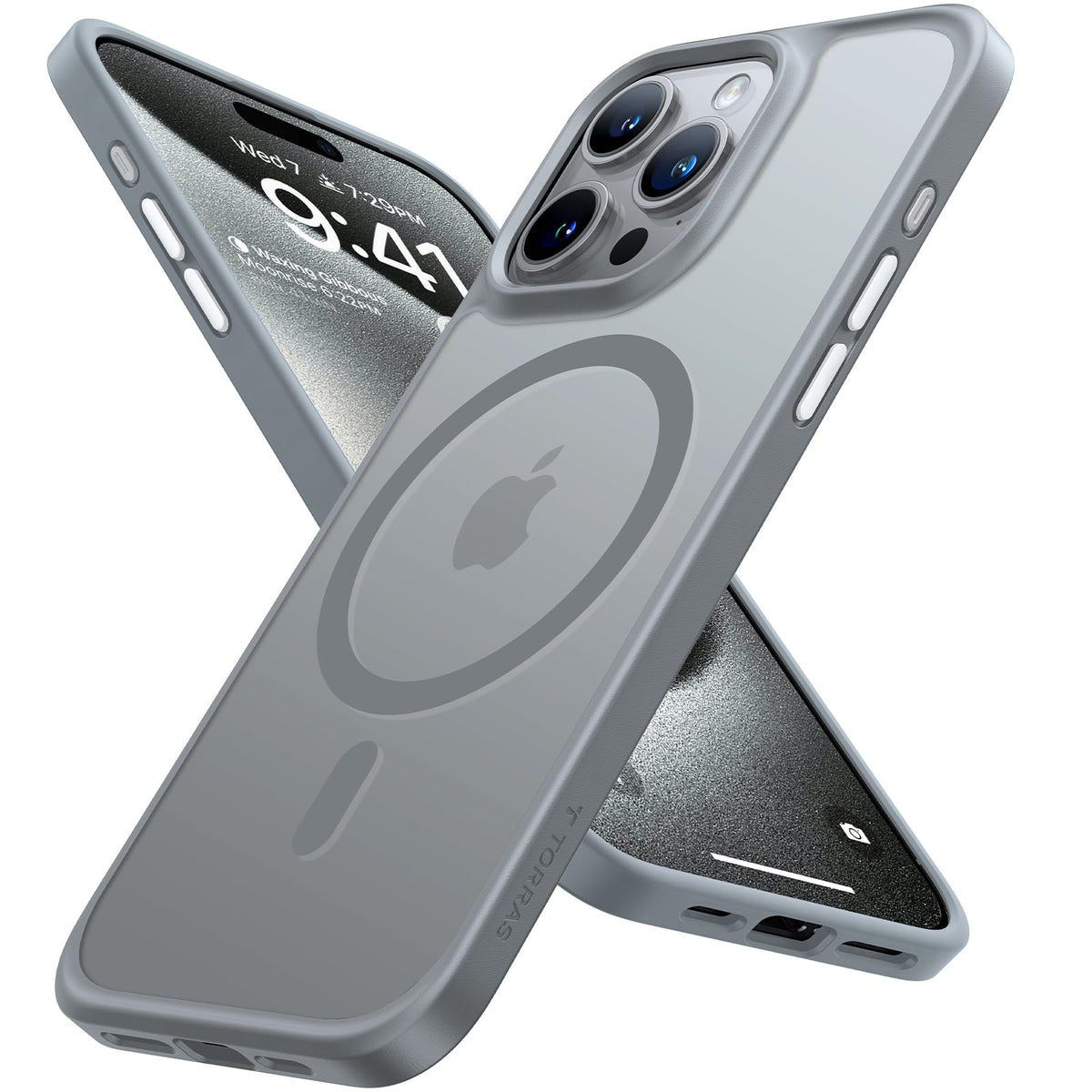 TORRAS Magnetic Shockproof for iPhone 17 Pro Case, Camera Control Silver