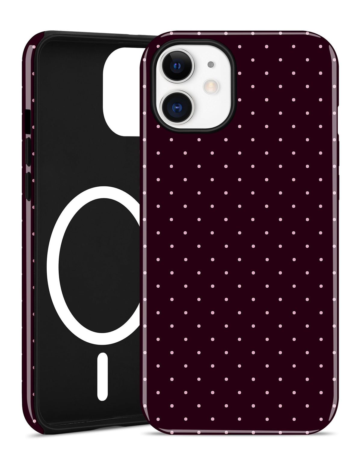 Jusy Magnetic Polka Dot Case for iPhone 16,White