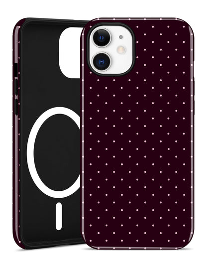 Jusy Magnetic Polka Dot Case for iPhone 16,White