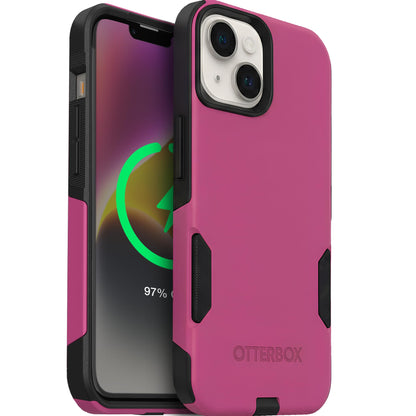 OtterBox iPhone 14 & iPhone 13 Commuter Series Case - INTO THE FUCSHIA (Pink), slim & tough, pocket-friendly, with port protection