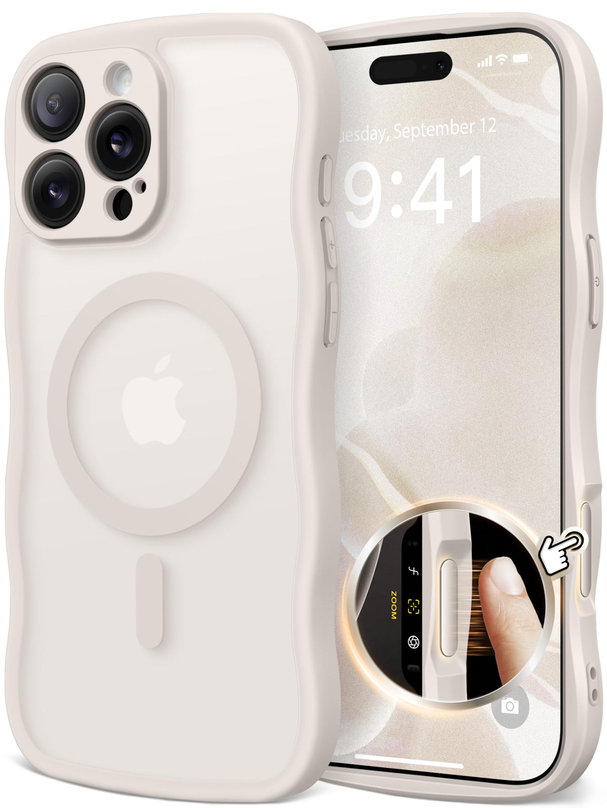 CAPRARO for iPhone 16 Pro Case for Women, Compatible with MagSafe