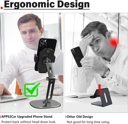 APPS2Car Phone Stand for Desk, Adjustable Cell Phone Holder for Office