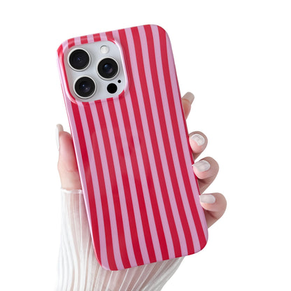 Yeddabox for iPhone 16 Pro Case Cute Striped Phone Case Soft TPU Slim Shockproof Phone Cover for Women Girls, Pink and Yellow