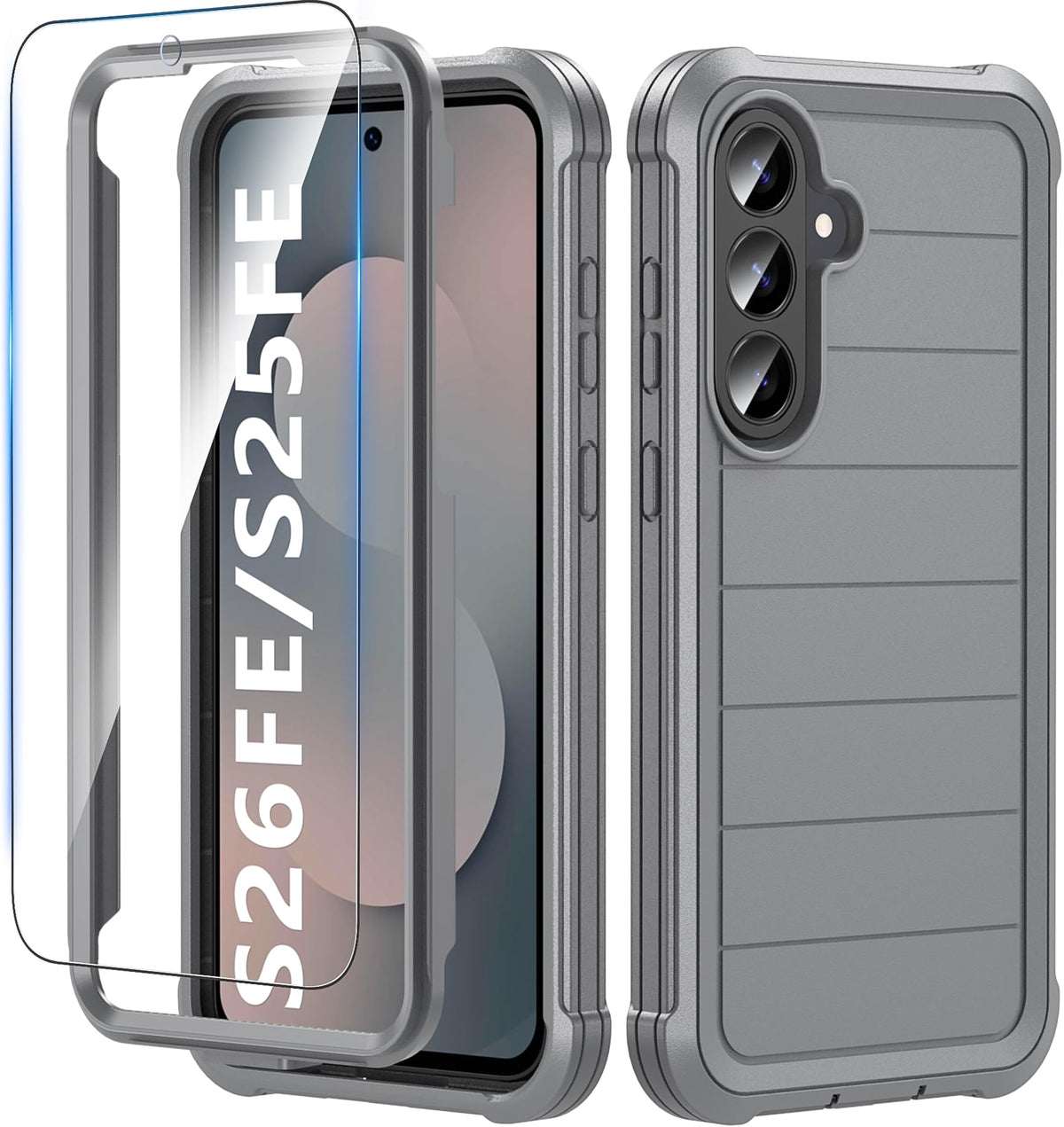 Hensinple for Samsung Galaxy A17 5G Phone Case with Screen Protector, Heavy Duty Military Shockproof Full Body Durable TPU Protective Cover Case for Samsung A17 5G (Black)
