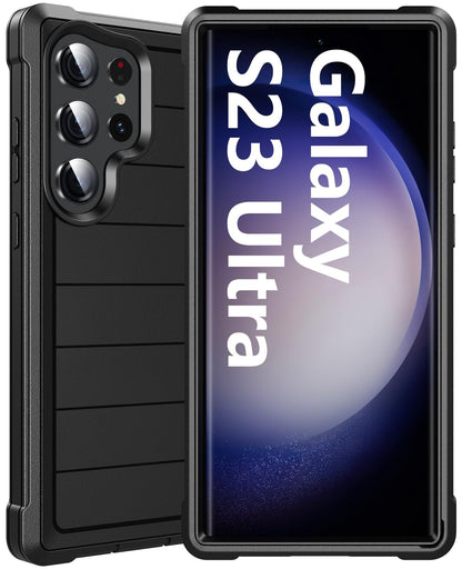 Hensinple for Samsung Galaxy A17 5G Phone Case with Screen Protector, Heavy Duty Military Shockproof Full Body Durable TPU Protective Cover Case for Samsung A17 5G (Black)