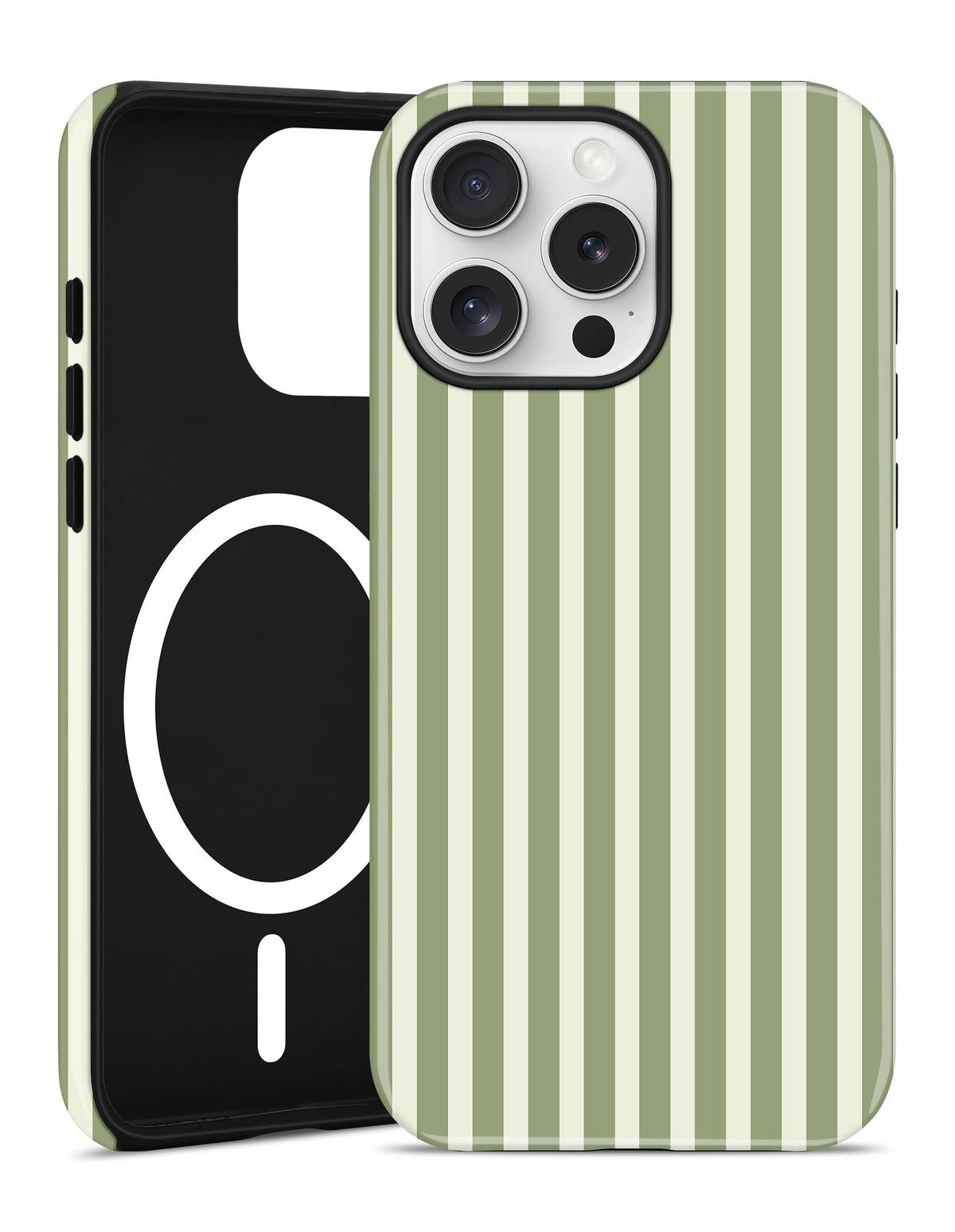 Magnetic Striped Phone Case for iPhone 17, Navy Blue