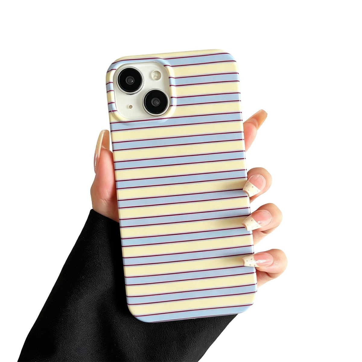 for iPhone 18 Pro Max Case / 17 Pro Max Case Striped, Blue Yellow