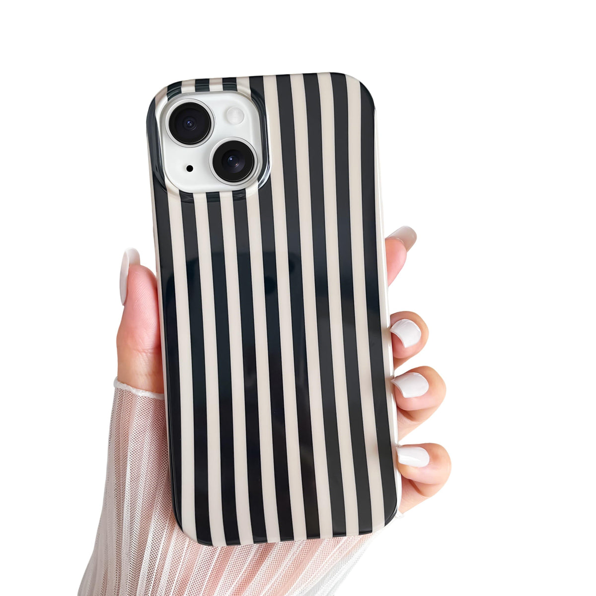 Yeddabox for iPhone 16 Pro Case Cute Striped Phone Case Soft TPU Slim Shockproof Phone Cover for Women Girls, Pink and Yellow