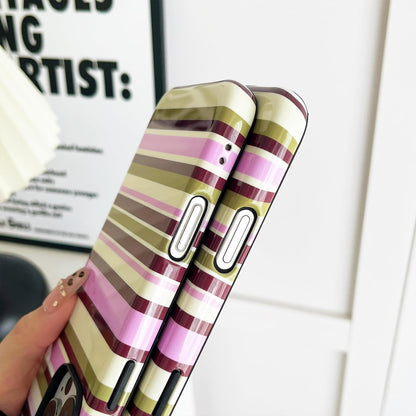 for iPhone 17 Pro Case Cute Yellow Colorful Striped Phone Case