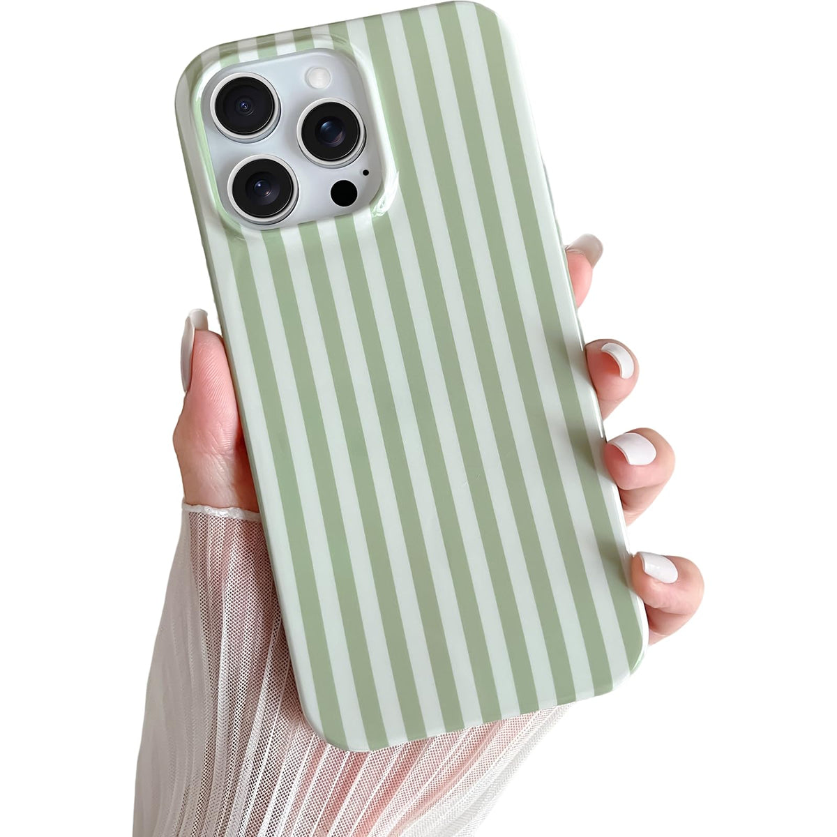 Yeddabox for iPhone 16 Pro Case Cute Striped Phone Case Soft TPU Slim Shockproof Phone Cover for Women Girls, Pink and Yellow