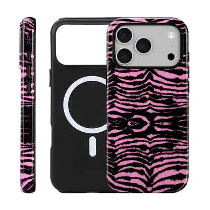 for iPhone 17 ProMax/18 ProMax Case - Wireless Charging for MagSafe, Dual-Layer Design (Outer Hard PC Shell + Inner Soft TPU Shell), Unisex Shockproof Protective Case - Tiger Stripe Pattern.
