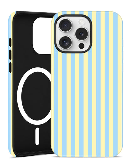 Magnetic Striped Phone Case for iPhone 17, Navy Blue