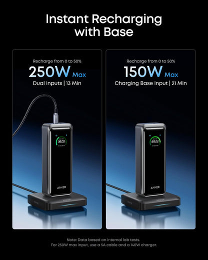 Anker Prime Power Bank, 26,250mAh 300W with Fast Charging Base