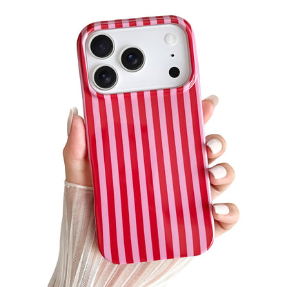 Yeddabox for iPhone 16 Pro Case Cute Striped Phone Case Soft TPU Slim Shockproof Phone Cover for Women Girls, Pink and Yellow