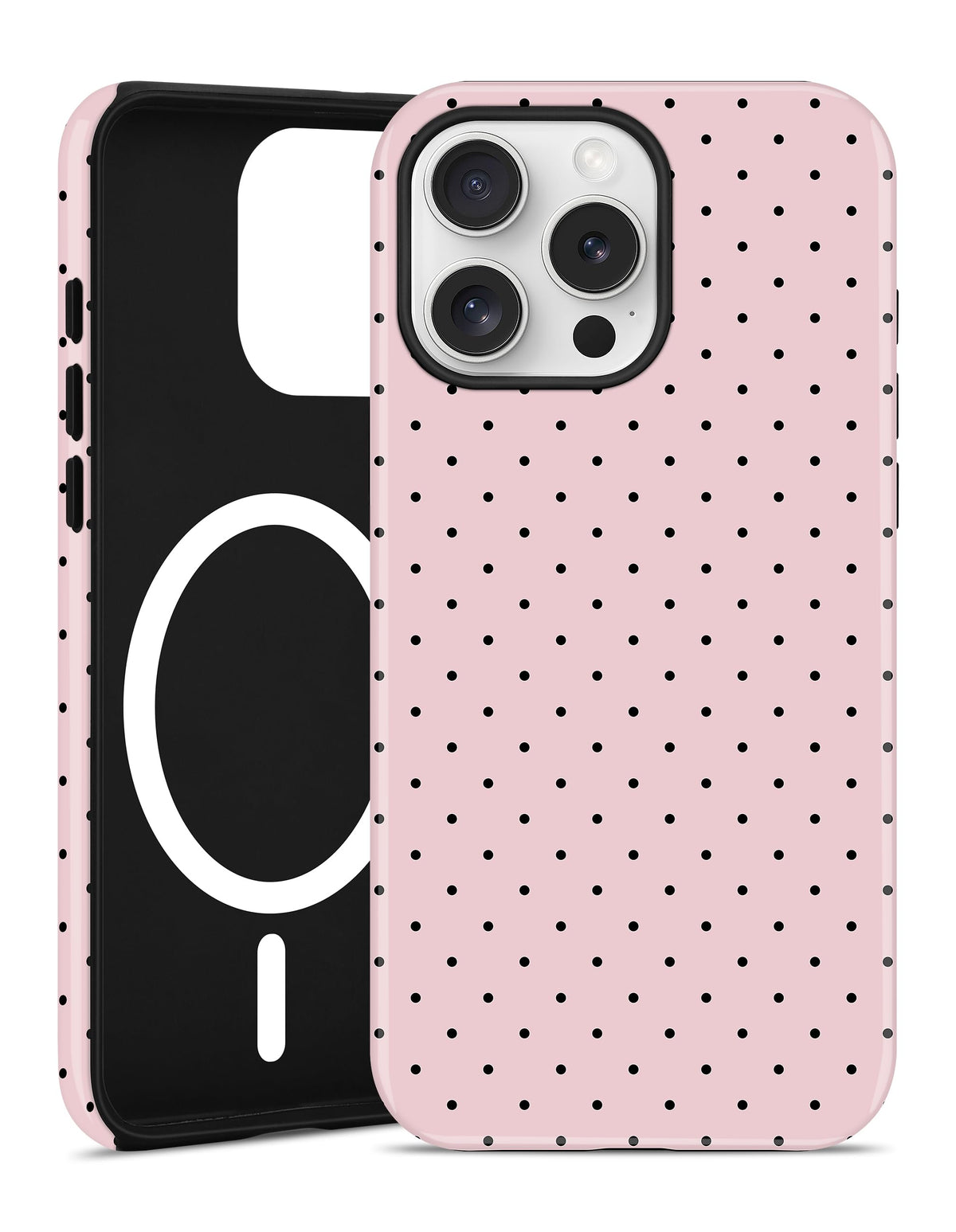 Jusy Magnetic Polka Dot Case for iPhone 16,White