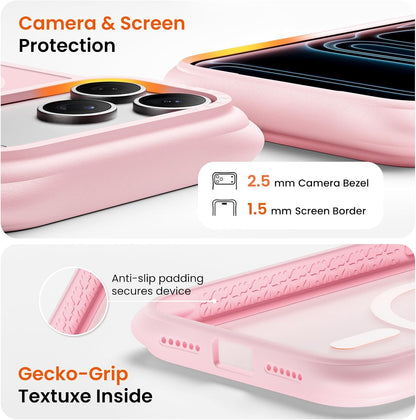 ORNARTO Magnetic for iPhone 17 Pro Max Case, Translucent Matte, Chalk Pink