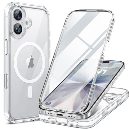 Miracase Magnetic for iPhone 15 Pro Max Case 6.7'' [Compatible with Magsafe] Full-Body Drop Proof Bumper Phone Case for iPhone 15 Pro Max with Built-in 9H Tempered Glass Screen Protector,Black