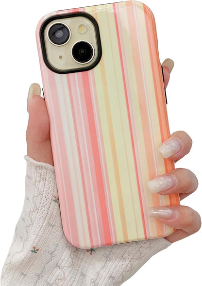 Colorful Striped Pattern Phone Case,for iPhone 15