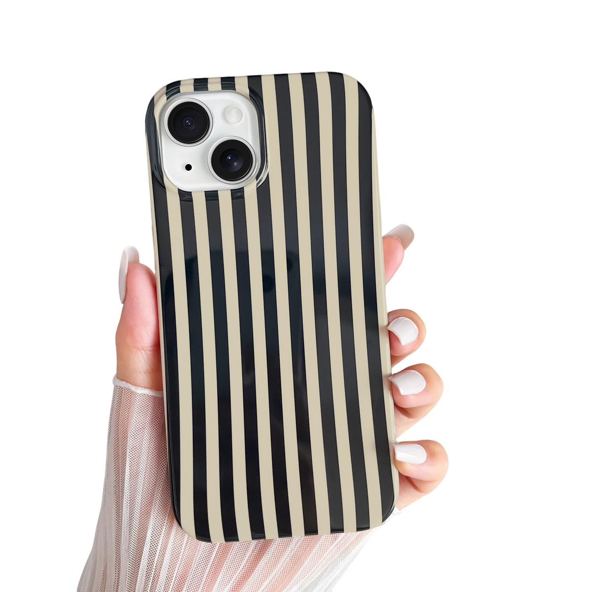 Yeddabox for iPhone 16 Pro Case Cute Striped Phone Case Soft TPU Slim Shockproof Phone Cover for Women Girls, Pink and Yellow