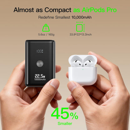 Nanotechnology Portable Charger 10000mAh with 2 Built-in Cables 45% Smaller