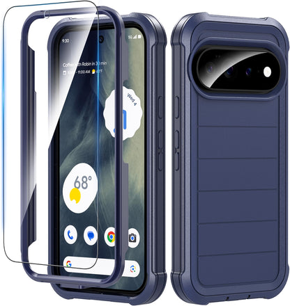 Hensinple for Samsung Galaxy A37 5G Phone Case with Screen Protector, Heavy Duty Military Shockproof Full Body Durable TPU Protective Cover Case for Samsung A37 5G (Black)