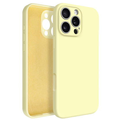 Newseego for iPhone 17 Pro Max Case with Camera Control Button, Solid Color Liquid Silicone Case for Women Girls Men Anti-Scratch Lining Shockproof Drop Protective Cover for iPhone 17 Pro Max-Yellow