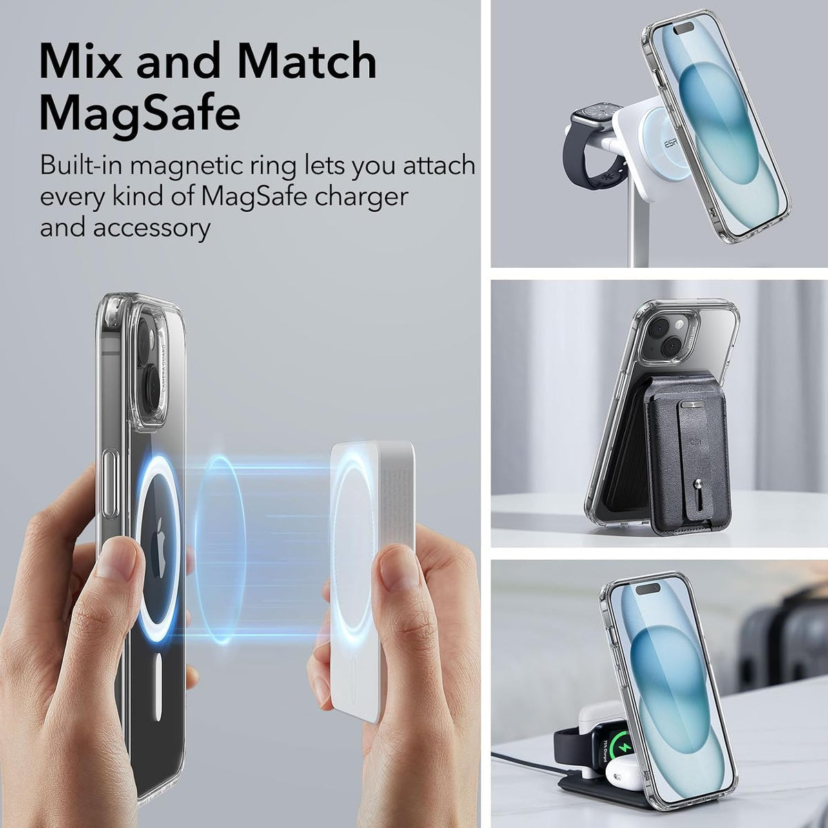 ESR Classic Hybrid for iPhone 15 Plus Case, Clear
