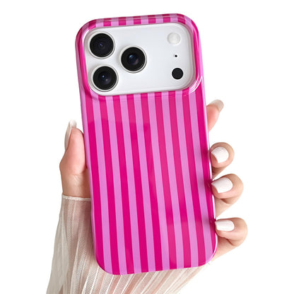 Yeddabox for iPhone 16 Pro Case Cute Striped Phone Case Soft TPU Slim Shockproof Phone Cover for Women Girls, Pink and Yellow