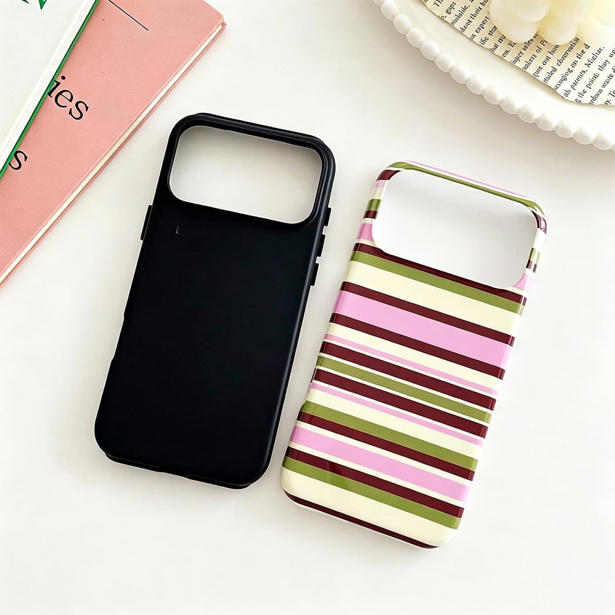 for iPhone 17 Pro Case Cute Yellow Colorful Striped Phone Case