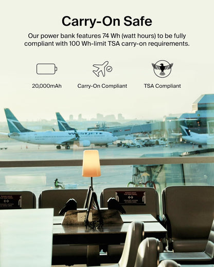 Belkin 20000mAh 30W USB C Power Bank, Portable Charger for iPhone & iPad
