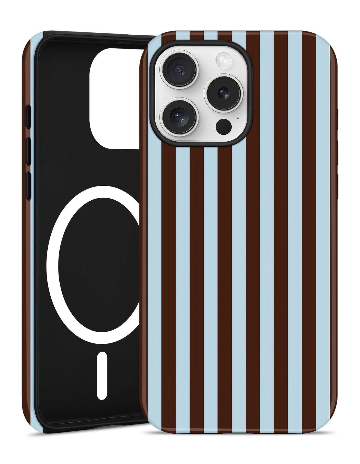 Magnetic Striped Phone Case for iPhone 17, Navy Blue