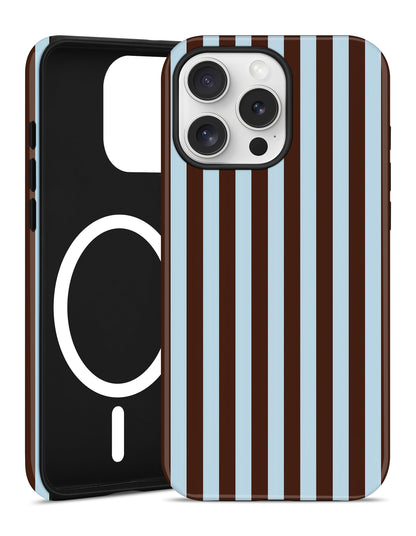 Magnetic Striped Phone Case for iPhone 17, Navy Blue