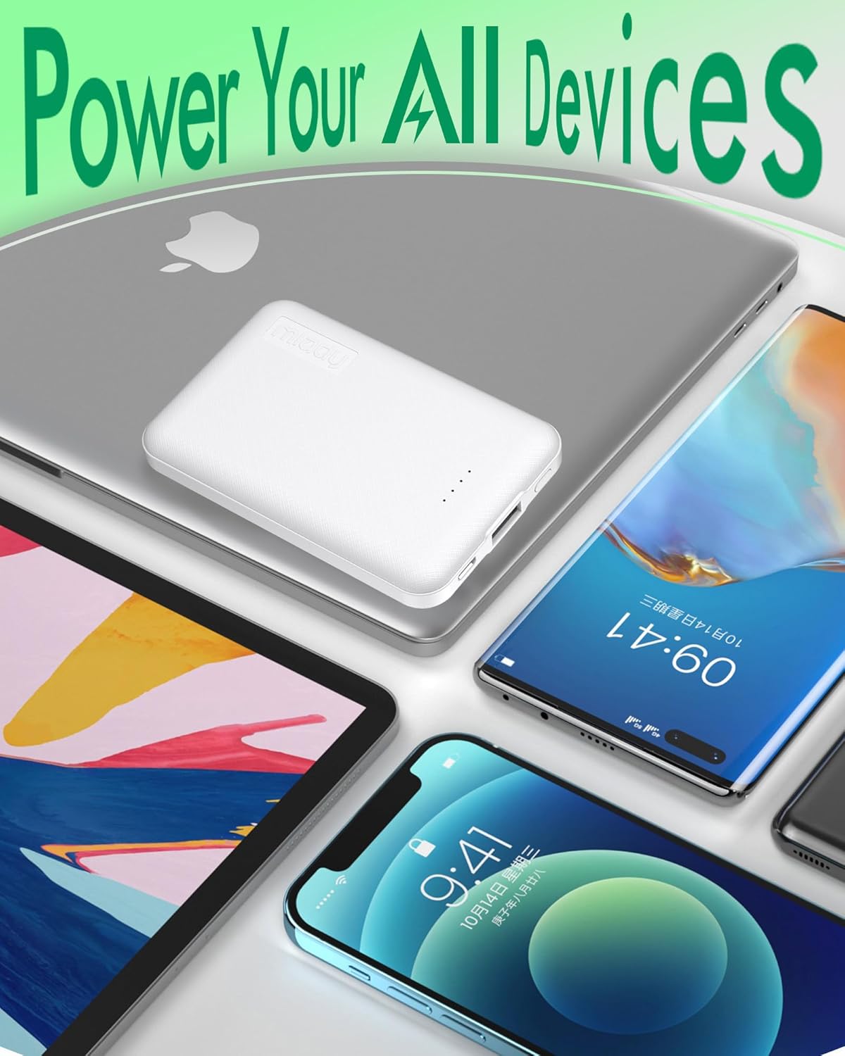 Miady 2-Pack Small Portable Charger 5000mAh Power Bank Travel Battery Pack