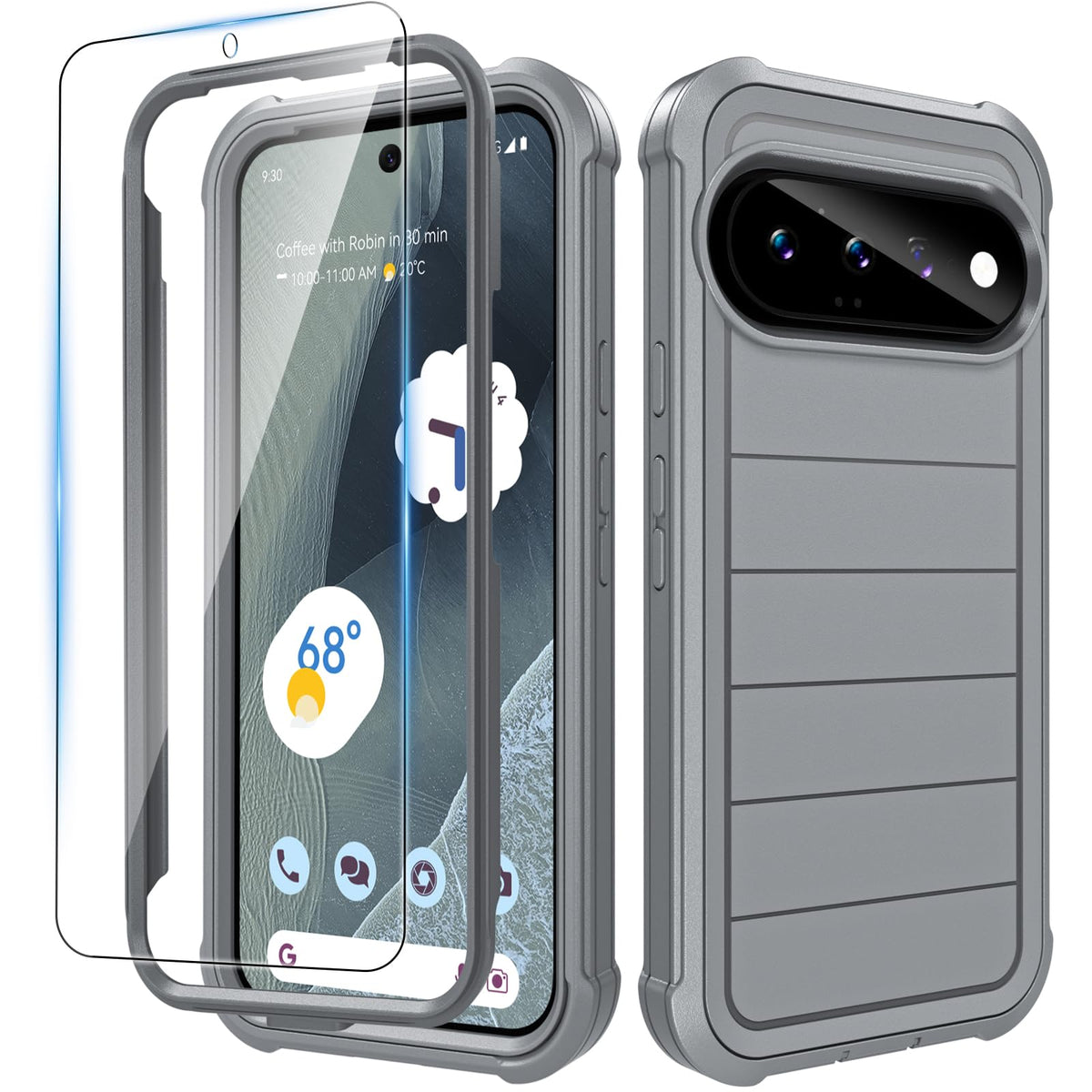 Hensinple for Samsung Galaxy A37 5G Phone Case with Screen Protector, Heavy Duty Military Shockproof Full Body Durable TPU Protective Cover Case for Samsung A37 5G (Black)