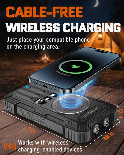 Solar Charger Power Bank - 49800mAh QC3.0 Fast Charging Portable Charger