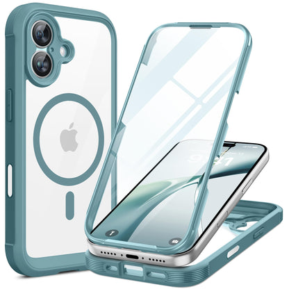 Miracase Magnetic for iPhone 15 Pro Max Case 6.7'' [Compatible with Magsafe] Full-Body Drop Proof Bumper Phone Case for iPhone 15 Pro Max with Built-in 9H Tempered Glass Screen Protector,Black