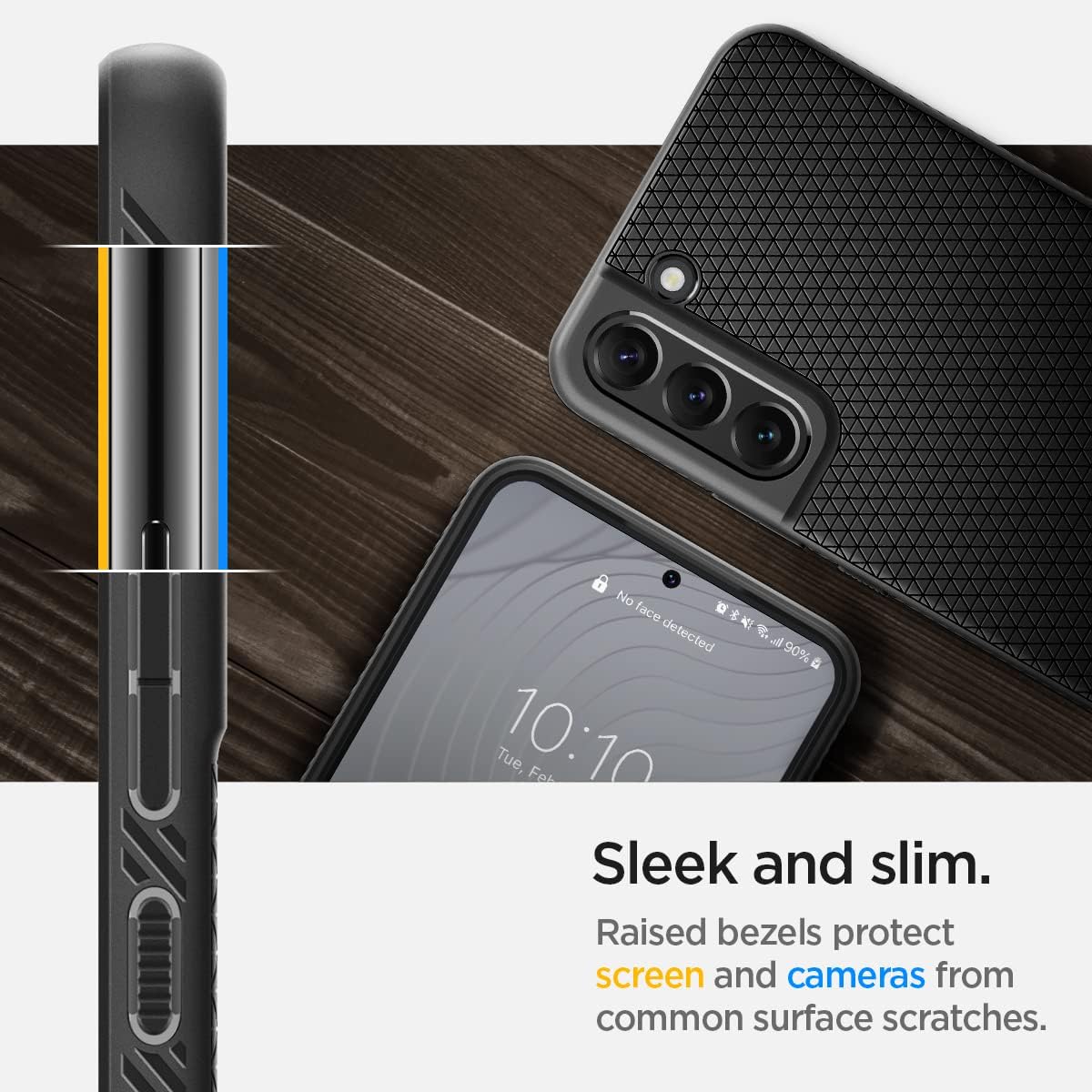 Spigen for Galaxy S22 Plus Case, Liquid Air [No Magnet Ring] [Military-Grade Protection] - Matte Black