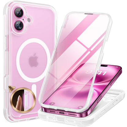 Miracase Magnetic for iPhone 15 Pro Max Case 6.7'' [Compatible with Magsafe] Full-Body Drop Proof Bumper Phone Case for iPhone 15 Pro Max with Built-in 9H Tempered Glass Screen Protector,Black