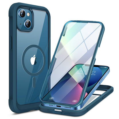 Miracase Magnetic for iPhone 15 Pro Max Case 6.7'' [Compatible with Magsafe] Full-Body Drop Proof Bumper Phone Case for iPhone 15 Pro Max with Built-in 9H Tempered Glass Screen Protector,Black