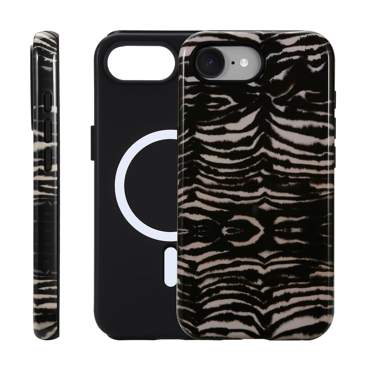 for iPhone 17 ProMax/18 ProMax Case - Wireless Charging for MagSafe, Dual-Layer Design (Outer Hard PC Shell + Inner Soft TPU Shell), Unisex Shockproof Protective Case - Tiger Stripe Pattern.