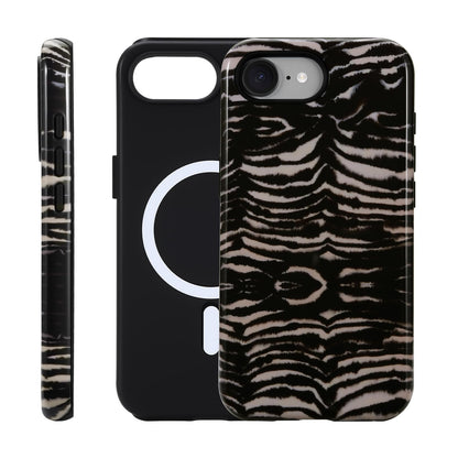 for iPhone 17 ProMax/18 ProMax Case - Wireless Charging for MagSafe, Dual-Layer Design (Outer Hard PC Shell + Inner Soft TPU Shell), Unisex Shockproof Protective Case - Tiger Stripe Pattern.