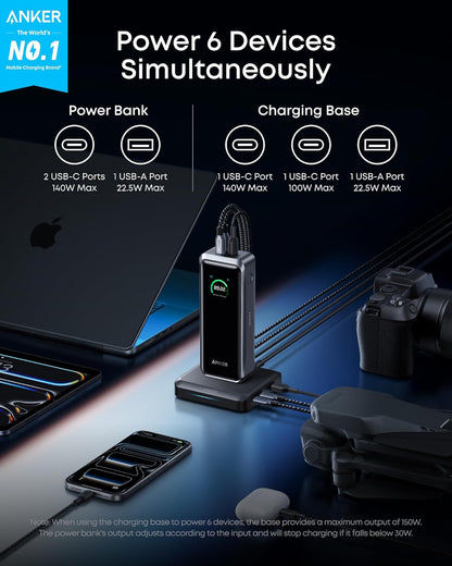 Anker Prime Power Bank, 26,250mAh 300W with Fast Charging Base