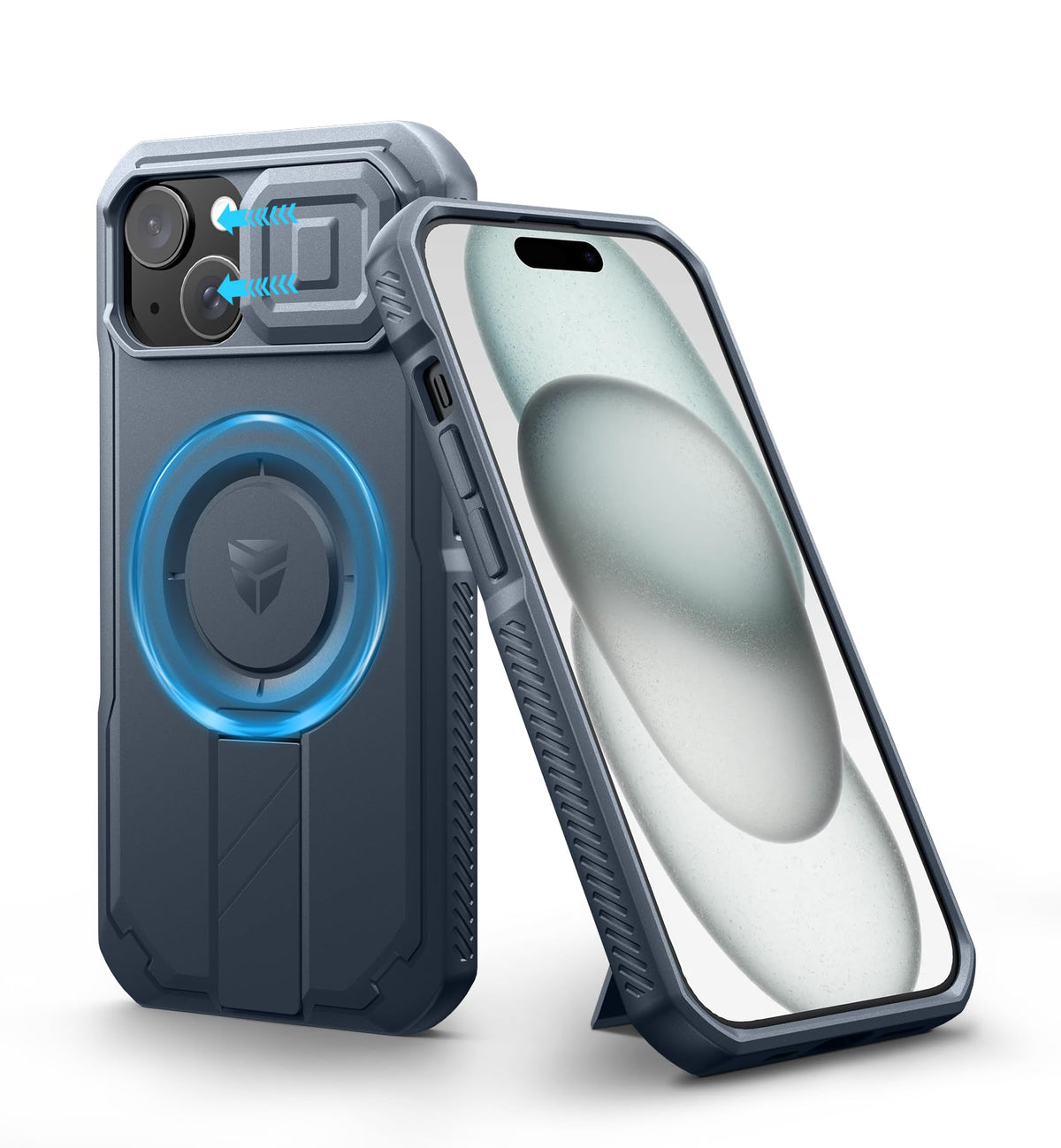Dexnor for iPhone 17e/16e Case with Slide Camera Cover, 6.1 inch Navy Blue
