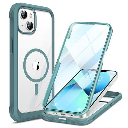 Miracase Magnetic for iPhone 15 Pro Max Case 6.7'' [Compatible with Magsafe] Full-Body Drop Proof Bumper Phone Case for iPhone 15 Pro Max with Built-in 9H Tempered Glass Screen Protector,Black